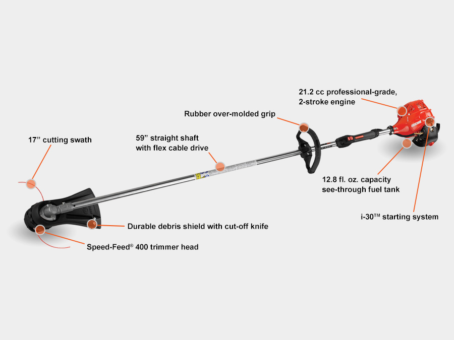 ECHO Gas String Trimmer Weed Eater With Edger Attachment Combo